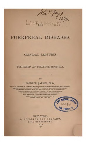 Cover for The puerperal diseases.