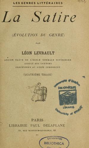 Cover for La Satire (Evolution du genre)