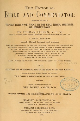 Cover for The pictorial Bible and commentator: presenting the great truths of God's word in the most simple, pleasing, affectionate, and instructive manner