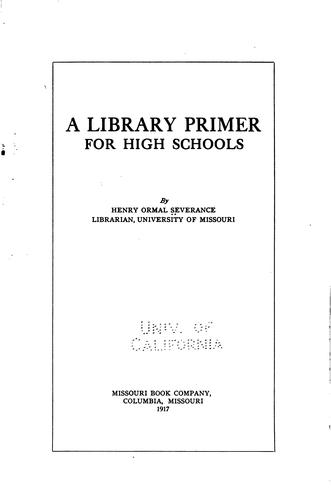Cover for A library primer for high schools