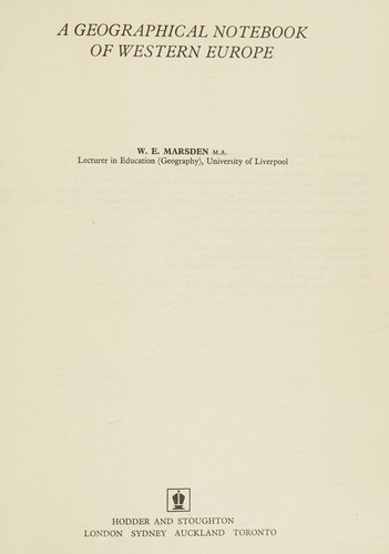 Cover for A Geographical Notebook of Western Europe (Basic Geographical Notebooks)
