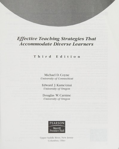 Cover for Effective teaching strategies that accommodate diverse learners