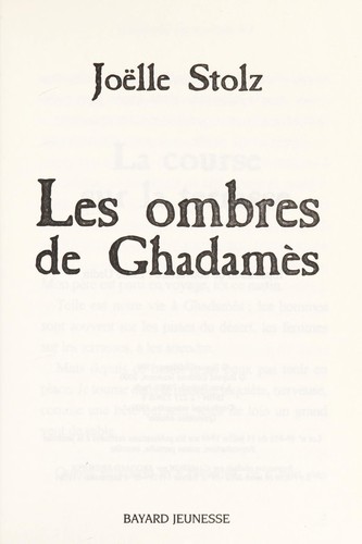 Cover for Les ombres de Ghadamès