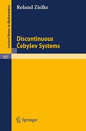 Cover for Discontinuous Cebysev Systems (Lecture Notes in Mathematics)