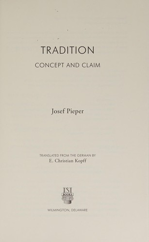 Cover for Tradition