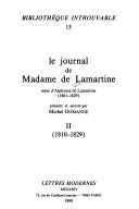 Cover for Le journal de Madame de Lamartine