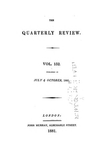 Cover for The Quarterly Review