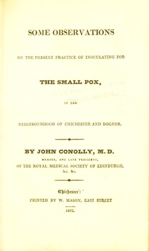 Cover for Some observations on the present practice of inoculating for the small pox, in the neighbourhood of Chichester and Bognor