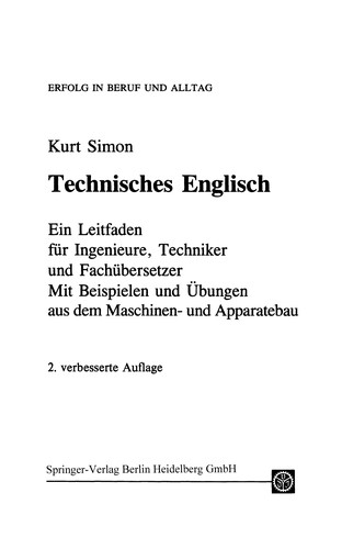 Cover for Technisches Englisch