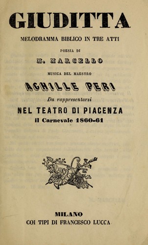Cover for Giuditta