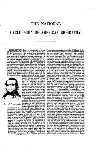 Cover for The National Cyclopaedia of American Biography: Being the History of the ...