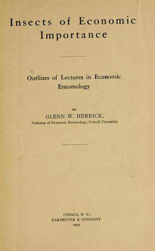 Cover for Insects of economic importance