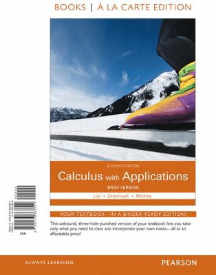 Cover for Calculus with Applications Brief Version Books a la Carte Edition