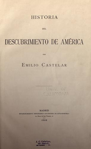 Cover for Historia del descubrimiento de América