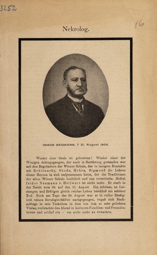 Cover for Isidor Neumann