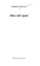 Cover for Dieu sait quoi