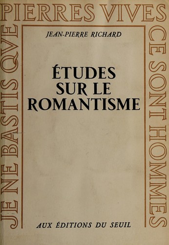 Cover for Études sur le romantisme