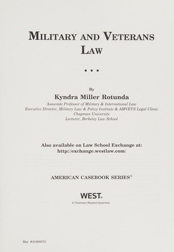 Cover for Military and veterans law
