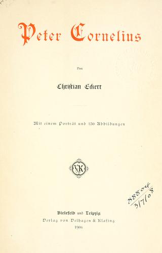 Cover for Peter Cornelius.
