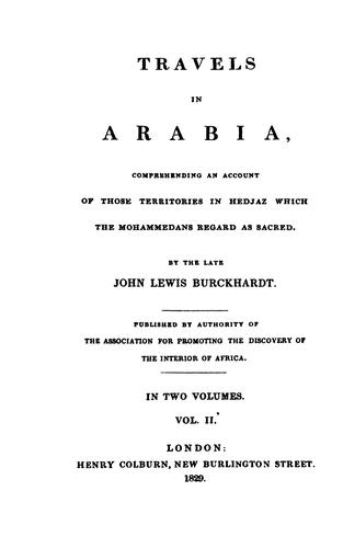 Cover for Travels in Arabia