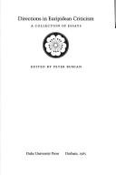 Cover for Directions in Euripidean criticism