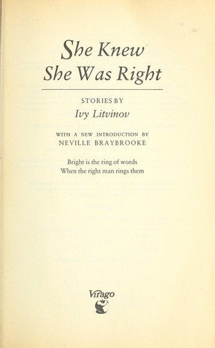 Cover for She knew she was right