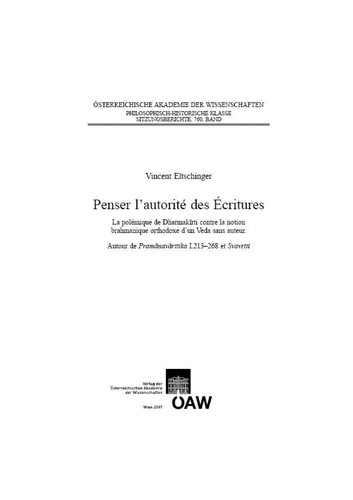 Cover for Penser l'autorité des Écritures