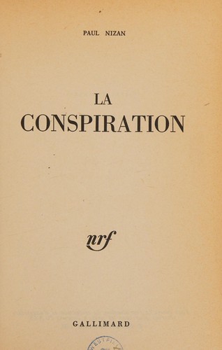 Cover for La Conspiration