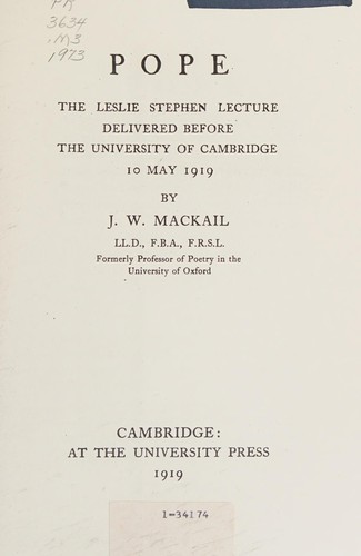 Cover for Pope.