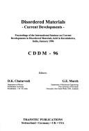 Cover for Disordered materials, current developments