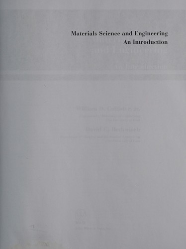 Cover for Materials science and engineering
