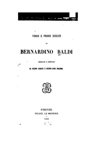 Cover for Versi e prose scelte di Bernardino Baldi