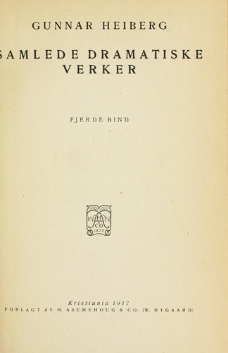 Cover for Samlede dramatiske verker
