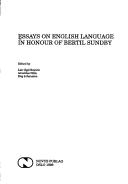 Cover for Essays on English language in honour of Bertil Sundby