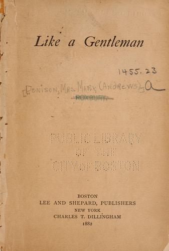 Cover for Like a gentleman.