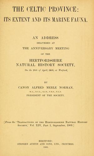 Cover for The Celtic province