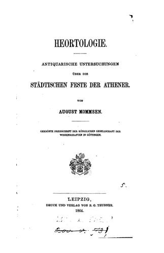 Cover for Heortologie