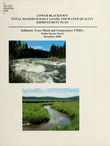 Cover for Lower Blackfoot total maximum daily loads and water quality improvement plan