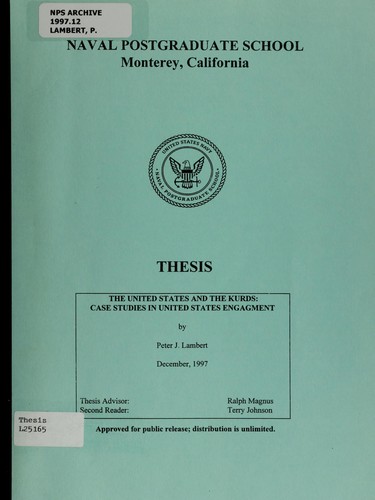 Cover for The United States and the Kurds