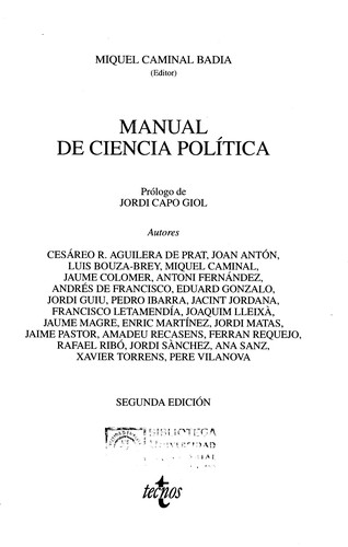 Cover for Manual de Ciencia Política