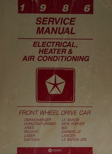 Cover for Chrysler 1986 Service Manual
