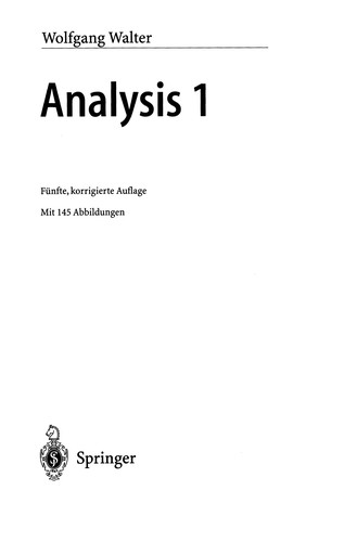 Cover for Analysis 1