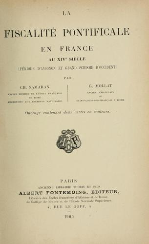 Cover for La Fiscalité pontificale en France au XIVe siècle