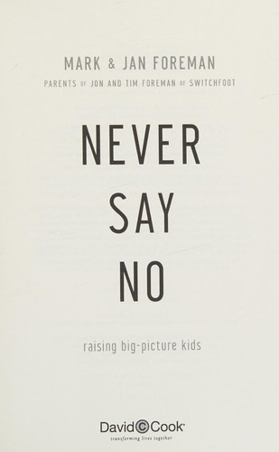 Cover for Never say no
