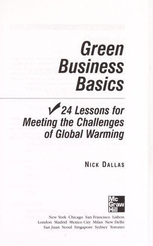Cover for Green business basics