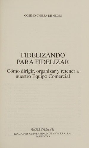 Cover for Fidelizando para fidelizar