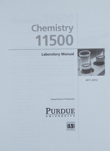 Cover for Chemistry 115 Lab Manual Purdue University