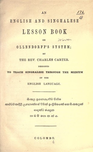 Cover for An English and Singhalese lesson book on Ollendorff's system