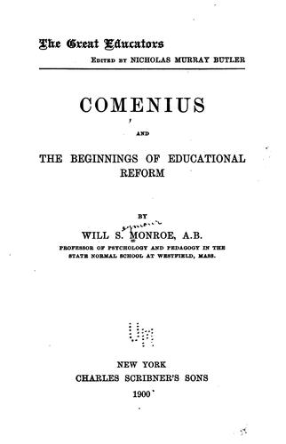 Cover for Comenius and the beginnings of educational reform