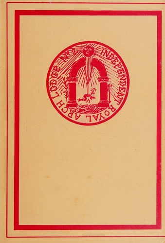 Cover for History of Independent Royal Arch Lodge No. 2, F. & A. M. of the State of New York